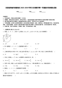 安徽省淮南市西部地区2023-2024学年九年级数学第一学期期末检测模拟试题含答案