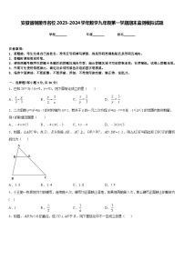 安徽省铜陵市名校2023-2024学年数学九年级第一学期期末监测模拟试题含答案