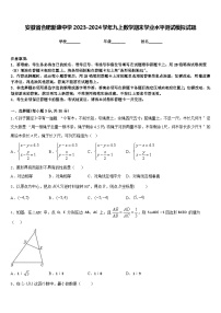 安徽省合肥新康中学2023-2024学年九上数学期末学业水平测试模拟试题含答案