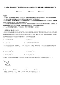 广东省广州市白云区广外外学校2023-2024学年九年级数学第一学期期末预测试题含答案