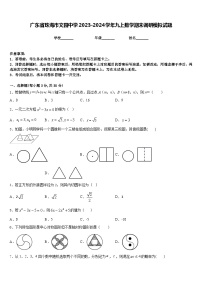 广东省珠海市文园中学2023-2024学年九上数学期末调研模拟试题含答案