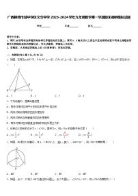 广西柳州市城中学区文华中学2023-2024学年九年级数学第一学期期末调研模拟试题含答案