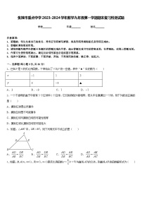 张掖市重点中学2023-2024学年数学九年级第一学期期末复习检测试题含答案