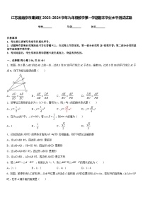 江苏省南京市建邺区2023-2024学年九年级数学第一学期期末学业水平测试试题含答案