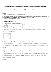 江苏省邳州市2023-2024学年九年级数学第一学期期末教学质量检测模拟试题含答案