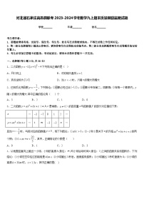 河北省石家庄高邑县联考2023-2024学年数学九上期末质量跟踪监视试题含答案