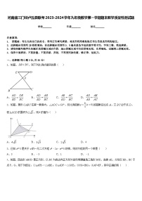 河南省三门峡卢氏县联考2023-2024学年九年级数学第一学期期末教学质量检测试题含答案