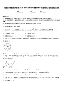 河南省安阳内黄县联考2023-2024学年九年级数学第一学期期末达标检测模拟试题含答案