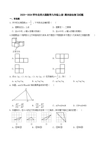 北师大版2023-2024学年数学九年级上册 期末综合复习试题(3)