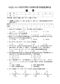 湖南省张家界市永定区2023-2024学年九年级上学期期末考试数学试题