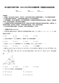 浙江省嘉兴市海宁市第一2023-2024学年九年级数学第一学期期末达标测试试题含答案