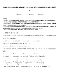 湖南省长沙市师大附中教育集团第十2023-2024学年九年级数学第一学期期末检测试题含答案