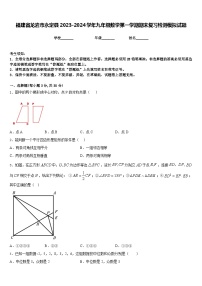 福建省龙岩市永定县2023-2024学年九年级数学第一学期期末复习检测模拟试题含答案