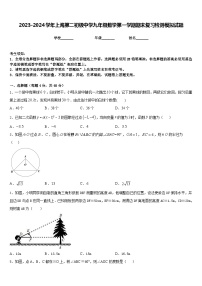 2023-2024学年上海第二初级中学九年级数学第一学期期末复习检测模拟试题含答案