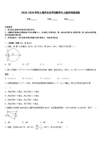 2023-2024学年上海市文达学校数学九上期末检测试题含答案