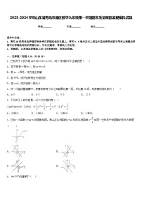 2023-2024学年山东省青岛市南区数学九年级第一学期期末质量跟踪监视模拟试题含答案