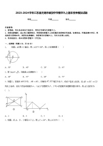 2023-2024学年江苏省无锡市硕放中学数学九上期末统考模拟试题含答案