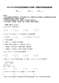 2023-2024学年河北省枣强县数学九年级第一学期期末质量跟踪监视试题含答案