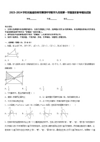 2023-2024学年河南省郑州市第四中学数学九年级第一学期期末联考模拟试题含答案