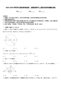 2023-2024学年浙江省杭州市临安区、富阳区数学九上期末质量检测模拟试题含答案