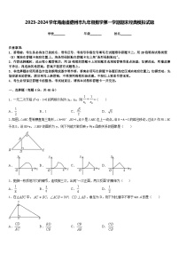 2023-2024学年海南省儋州市九年级数学第一学期期末经典模拟试题含答案