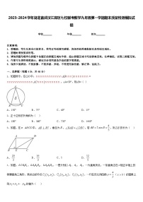 2023-2024学年湖北省武汉江岸区七校联考数学九年级第一学期期末质量检测模拟试题含答案