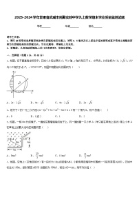 2023-2024学年甘肃省武威市民勤实验中学九上数学期末学业质量监测试题含答案