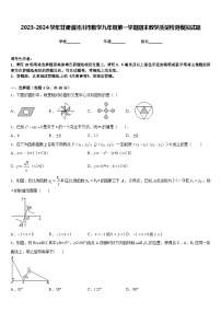 2023-2024学年甘肃省泾川市数学九年级第一学期期末教学质量检测模拟试题含答案