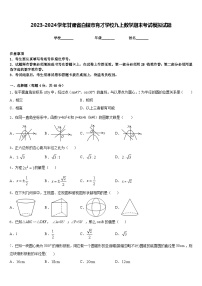 2023-2024学年甘肃省白银市育才学校九上数学期末考试模拟试题含答案