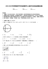 2023-2024学年贵州省毕节市织金县数学九上期末学业质量监测模拟试题含答案