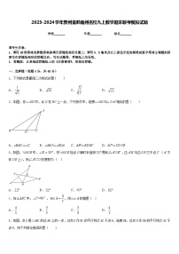 2023-2024学年贵州省黔南州名校九上数学期末联考模拟试题含答案