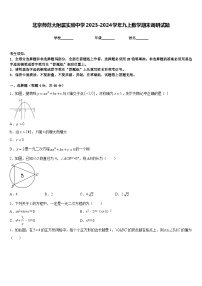 北京师范大附属实验中学2023-2024学年九上数学期末调研试题含答案