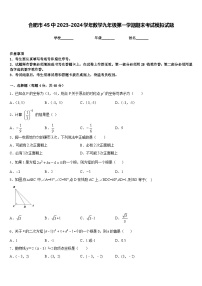 合肥市45中2023-2024学年数学九年级第一学期期末考试模拟试题含答案