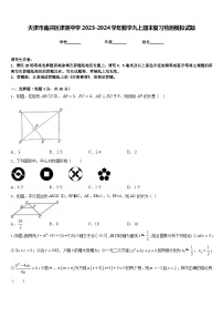 天津市南开区津英中学2023-2024学年数学九上期末复习检测模拟试题含答案