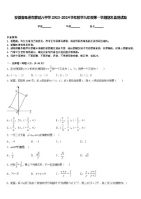 安徽省亳州市蒙城六中学2023-2024学年数学九年级第一学期期末监测试题含答案