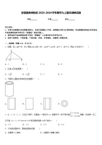 安徽省滁州地区2023-2024学年数学九上期末调研试题含答案