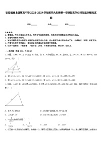 安徽省颍上县第五中学2023-2024学年数学九年级第一学期期末学业质量监测模拟试题含答案