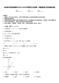 山东省菏泽定陶县联考2023-2024学年数学九年级第一学期期末复习检测模拟试题含答案