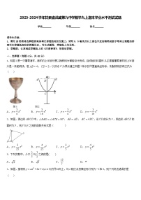 2023-2024学年甘肃省武威第九中学数学九上期末学业水平测试试题含答案