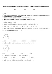 山东省济宁市邹城八中学2023-2024学年数学九年级第一学期期末学业水平测试试题含答案