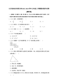 江苏省南京市联合体2023-2024学年七年级上学期期末数学试卷+