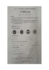 山东省德州市禹城市2023-2024学年八年级上学期1月期末数学试题