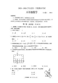 山东省枣庄市山亭区2023-2024学年八年级上学期期末考试数学试卷