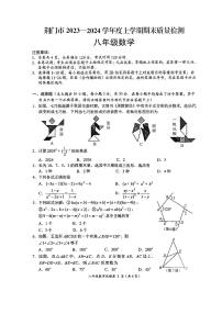 湖北省荆门市2023—-2024学年八年级上学期1月期末数学试题