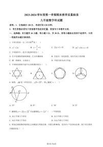 广东潮州2023-2024学年九年级上学期期末数学试题