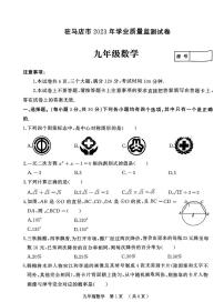 2023-2024学年河南省驻马店市九上期末数学试卷及答案