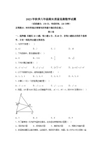 2023-2024学年福建省泉州市安溪县八年级（上）学期期末数学试题（含解析）