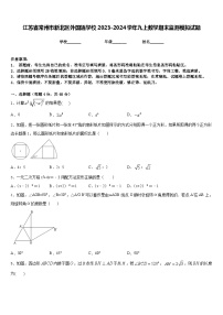 江苏省常州市新北区外国语学校2023-2024学年九上数学期末监测模拟试题含答案