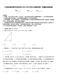 江苏省无锡市锡中学实验学校2023-2024学年九年级数学第一学期期末监测试题含答案