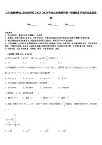 江苏省泰州市口岸实验学校2023-2024学年九年级数学第一学期期末学业质量监测试题含答案